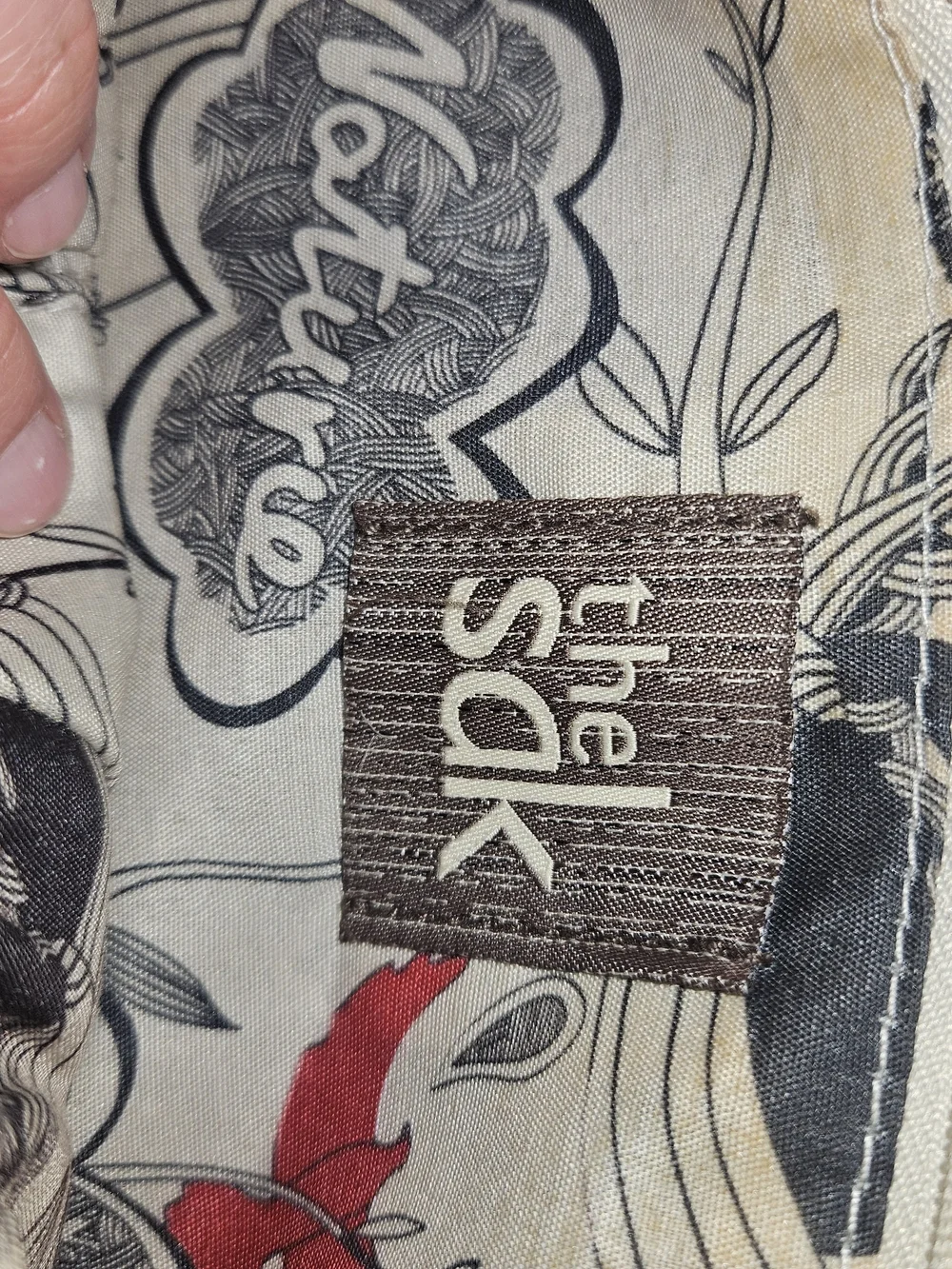 The Sak Metallic Taupe and Cream Leather Shoulder Bag